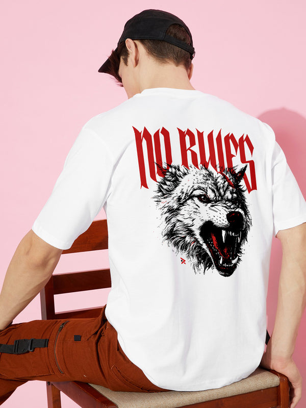 No Rules : Urban Oversized Tee| Made from Premium Cotton | Unisex Fit | White
