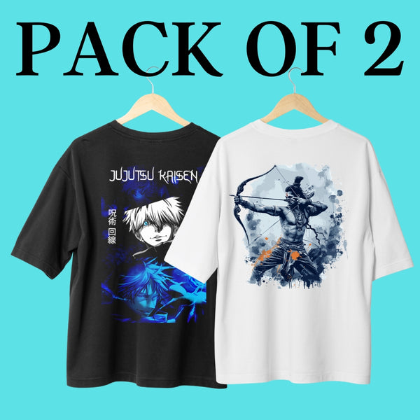 Pack Of 2 Premium Oversized T-Shirt 100% Cotton