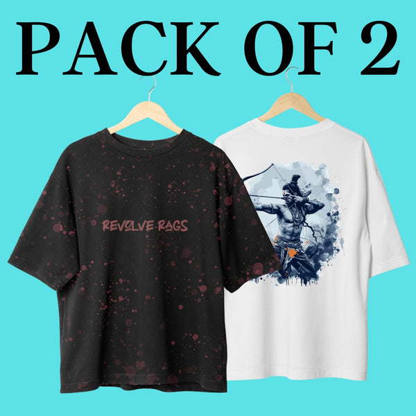 Pack Of 2 Premium Oversized T-Shirt 100% Cotton