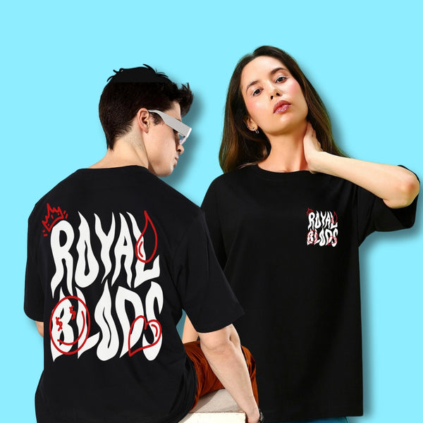 Royal Bloods : Urban Oversized Tee| Made from Premium Cotton | Unisex Fit | Black