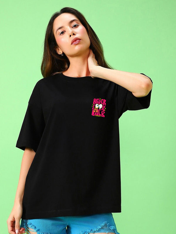(BOGO) Never Look Back : Urban Oversized Tee| Made from Premium Cotton | Unisex Fit | Black