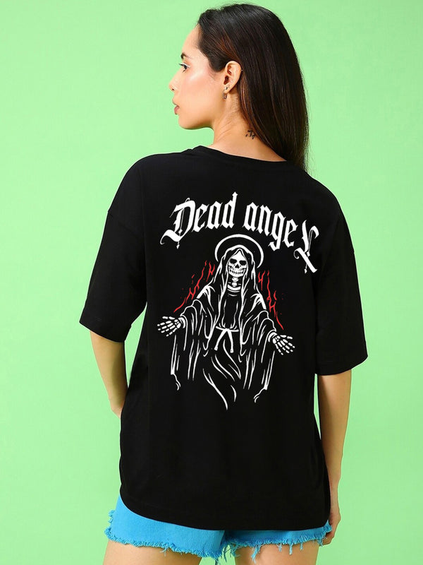 Dead Angel : Urban Oversized Tee| Made from Cotton | Unisex Fit | Black